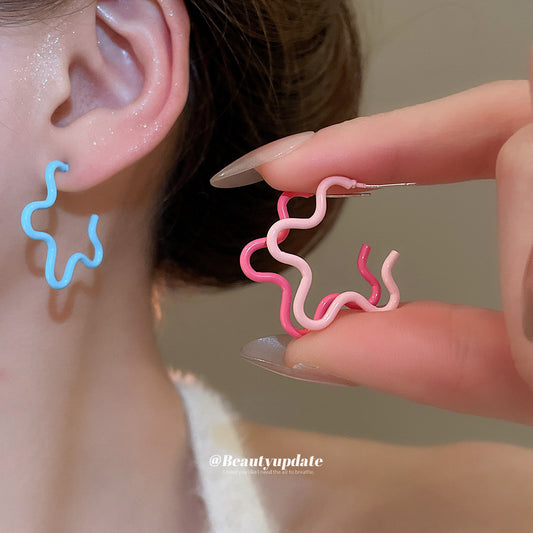 A廠【HE26337】925銀針多巴胺滴油星星耳環小眾設計精緻耳環輕奢高級感氣質百搭耳飾 25.05-2