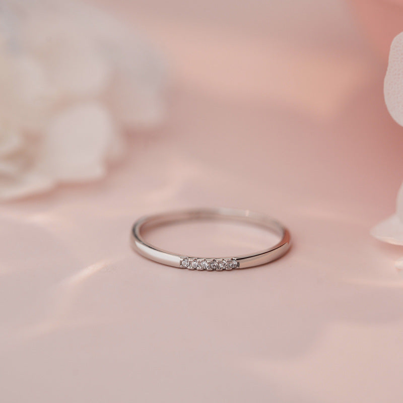 E廠【YC3559R】S999腳銀鋯石戒指簡約風多尺寸自然時尚通勤幾何藝術戒指 25.06-1