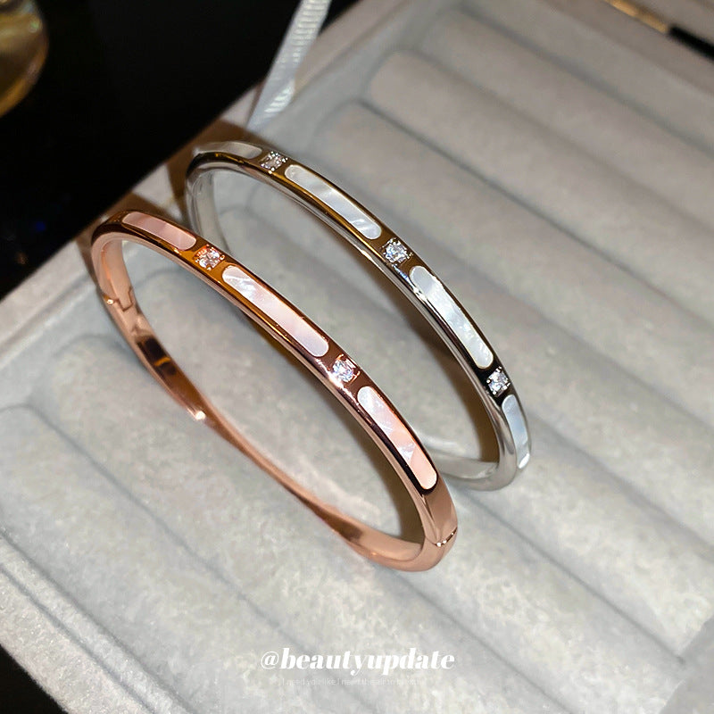 A廠【HB3345】歐美跨境鋯石方形手鐲冷淡風個性手環時尚簡約百搭高級感手飾 24.12-3