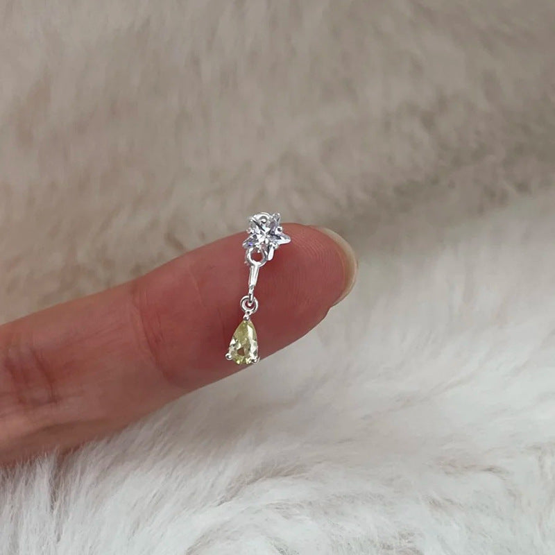 F廠【XDQ10316E】通體925純銀後掛式水滴耳環女小眾設計感精緻鋯石耳飾
25.10-5