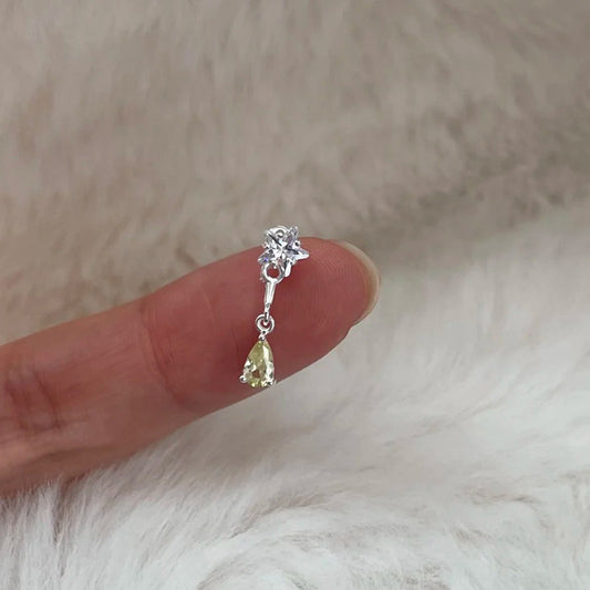 F廠【XDQ10316E】通體925純銀後掛式水滴耳環女小眾設計感精緻鋯石耳飾
 25.10-5