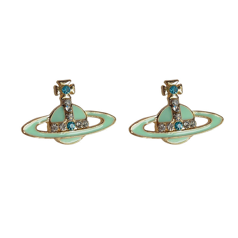 C廠【3880】個性小眾設計感滴油鑲鑽ins網紅氣質新款潮2024甜酷耳飾耳環 24.04-2