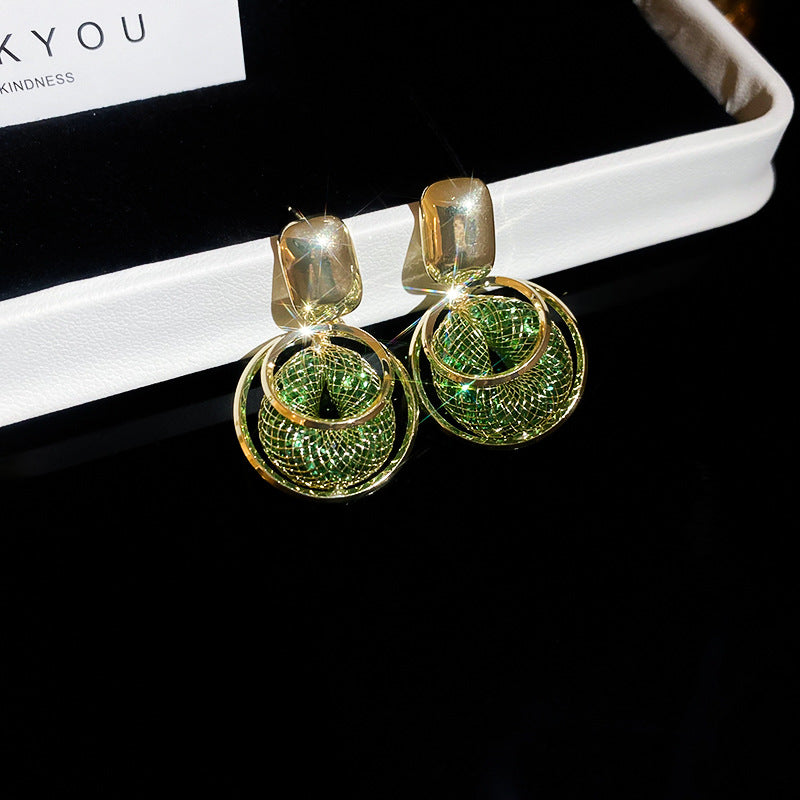 A廠【HE22900】925銀針歐美爆款鏤空鑲鑽圈圈耳環女輕奢時尚耳圈氣質耳飾小眾高級感 24.10-2