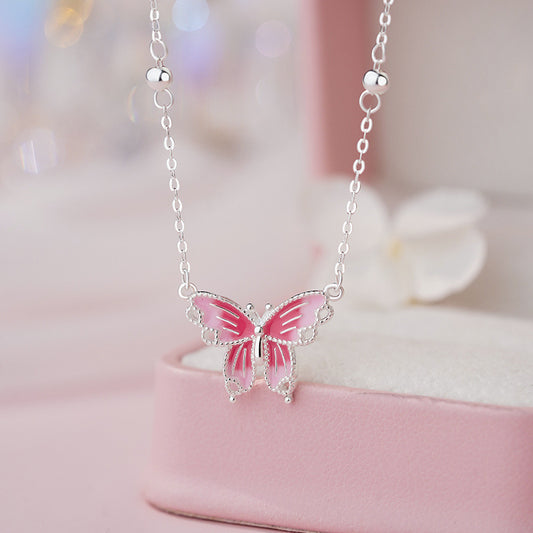 E廠【YC2162N】S999足銀蝴蝶項鍊甜美風百搭氣質小眾韓風少女心鎖骨鏈
 25.10-5