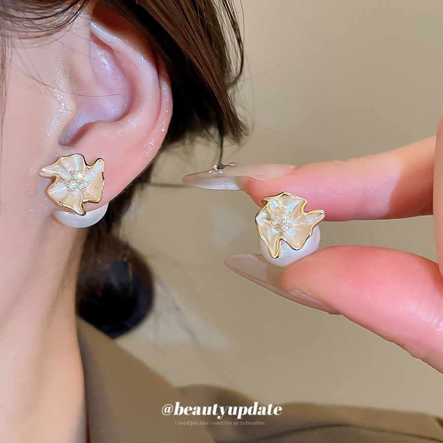 A廠【HE28949】鋯石花朵珍珠一款多戴耳環法式宮廷風耳環輕奢高級感耳墜耳飾
 25.10-4