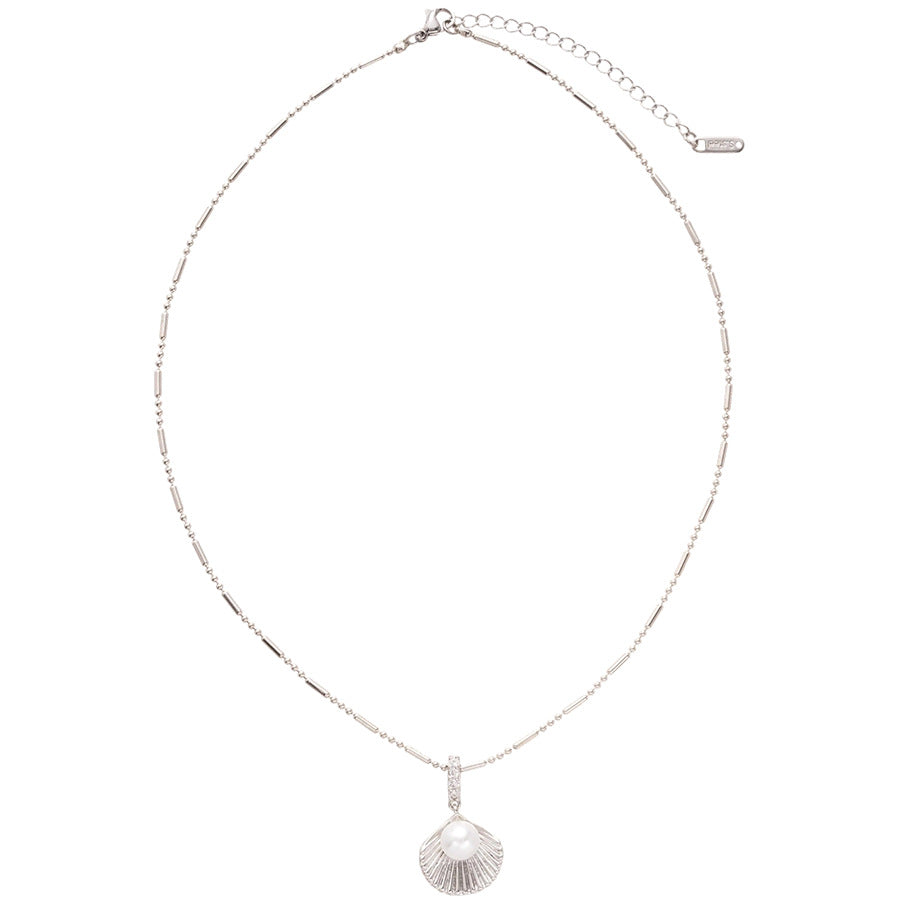 A廠【HN8382】甜酷辣妹精緻貝殼珍珠吊墜項鍊個性獨特設計感鎖骨鍊冷淡風頸鍊女 25.04-1