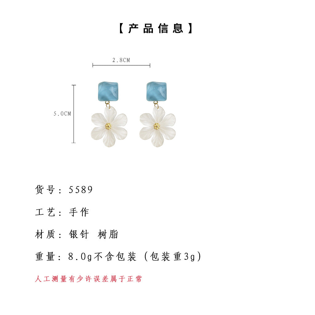 C廠【5589】夏日新款女神氣質優雅清新甜美花朵誇張耳環原創設計手工耳飾 25.03-2
