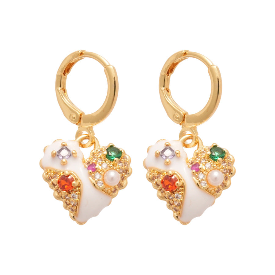 A廠【WE4975】18K真金電鍍歐美珍珠愛心吊墜耳環法式宮廷風耳環輕奢高級感耳飾
 25.10-4