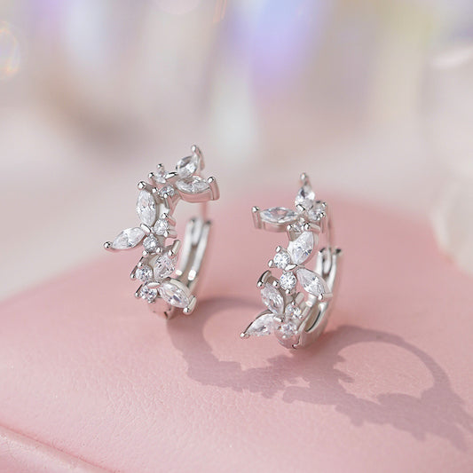 E廠【YC7071E】S999足銀韓版韓風蝴蝶耳扣女優雅文藝氣質甜美溫柔可愛耳飾
 25.10-5