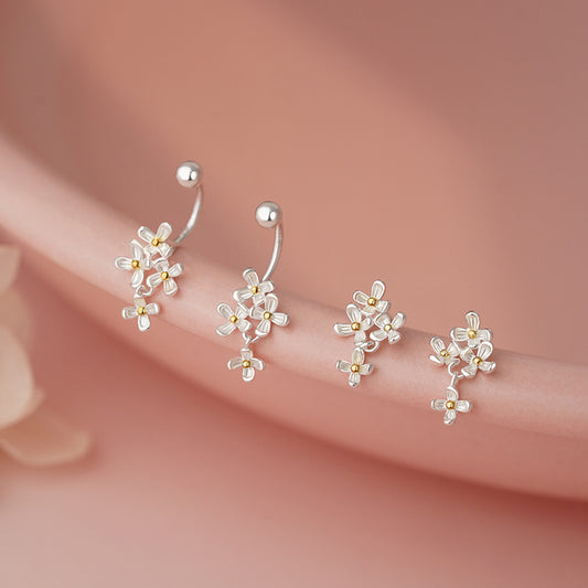 E廠【YC5280E】原創S999足銀田園風繁花古韻設計感新款文藝森系花朵耳飾 25.04-4