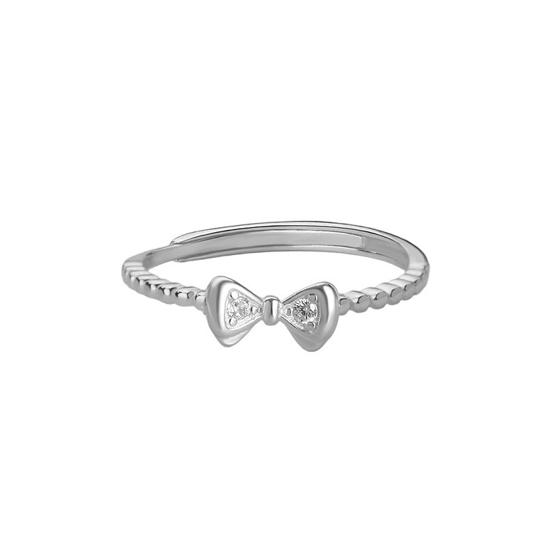 E廠【YC4816R】S925純銀甜美蝴蝶結戒指女輕奢可愛清新文藝溫柔文藝手飾
25.10-3
