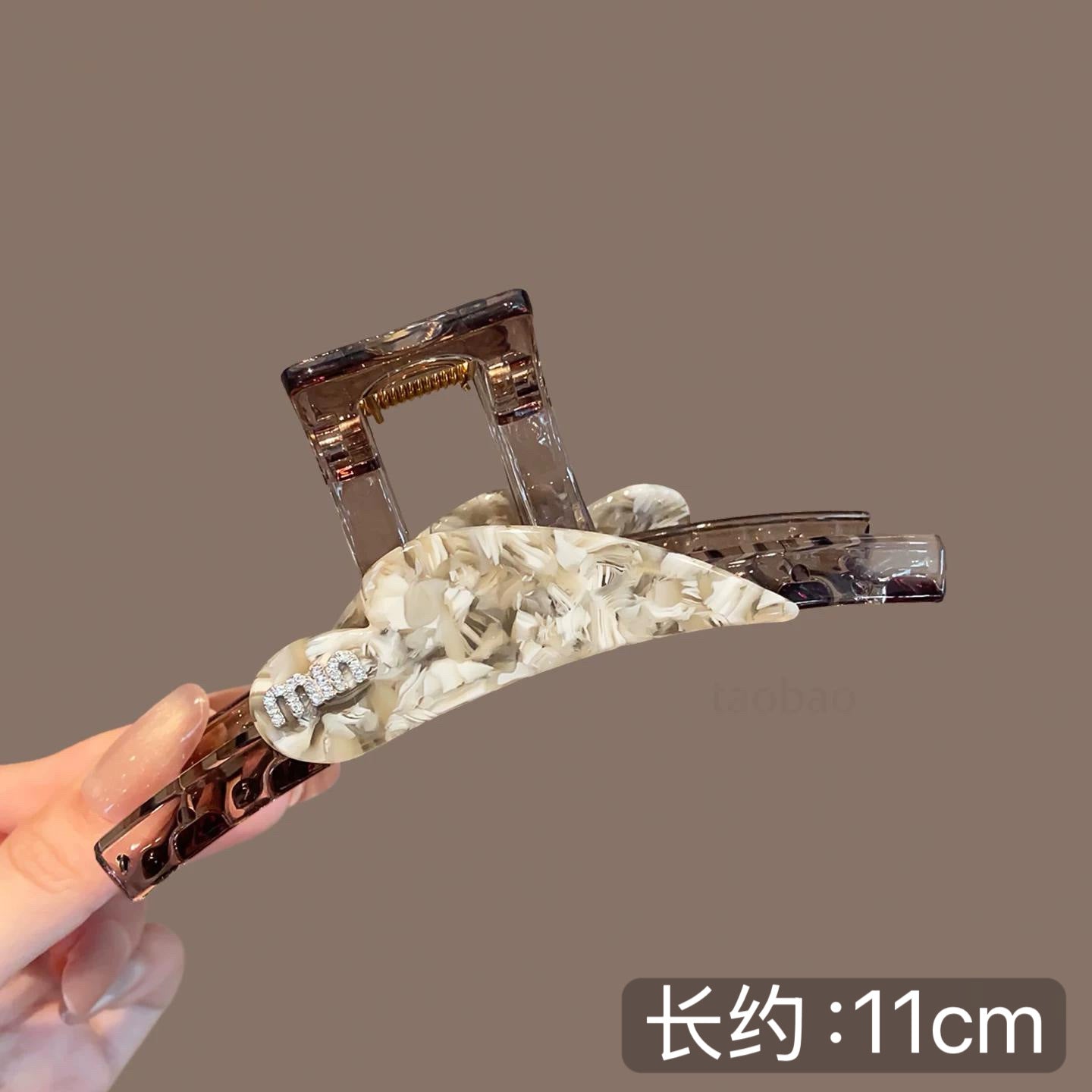 C廠【X522】高級感醋酸愛心水鑽min鯊魚夾大號後腦勺盤髮氣質通勤髮抓女髮飾
26.06-4