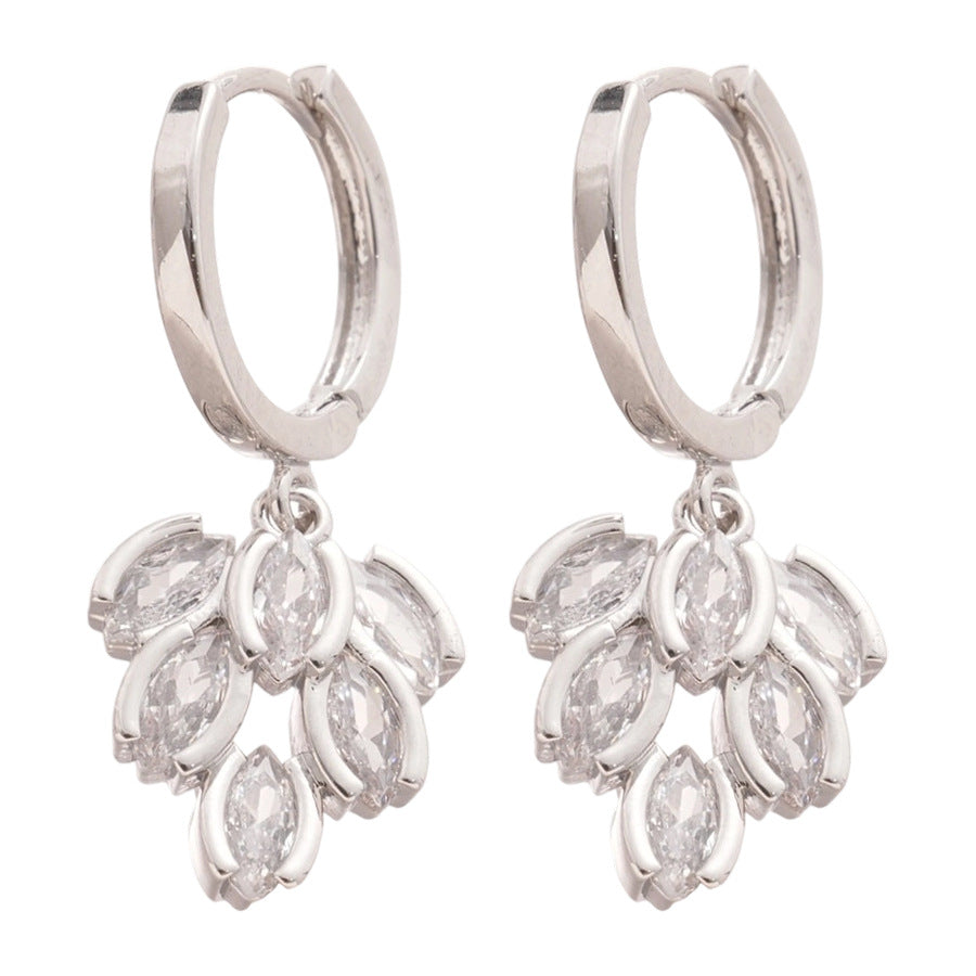 A廠【HE26418】鋯石樹葉吊墜耳環2025新款時尚百搭耳環輕奢高級感耳飾設計感小眾 25.05-3