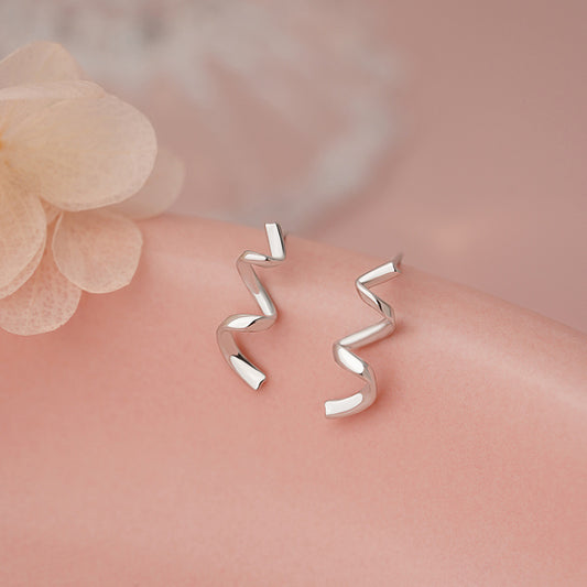 E廠【YC8008E】S925純銀緞帶耳環氣質甜美小眾高級清新百搭獨特設計耳飾 25.04-4