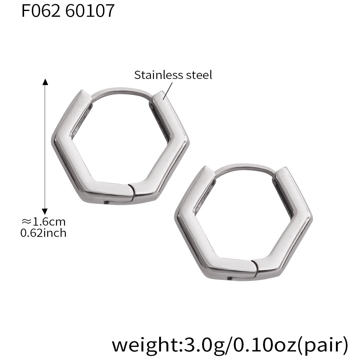 B廠【F062】歐美ins小眾設計感菱形多邊形耳環不鏽鋼材質簡約個性時尚耳環女
26.01-2