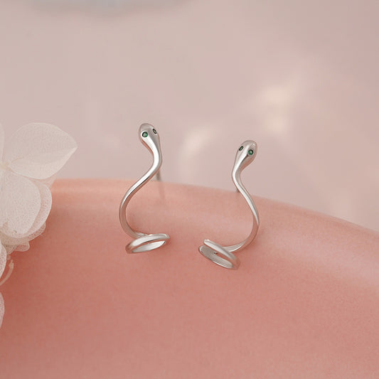 E廠【YC6940E】S999足銀蛇耳環文藝復古小眾設計獨特日常搭配個性耳飾 25.06-2