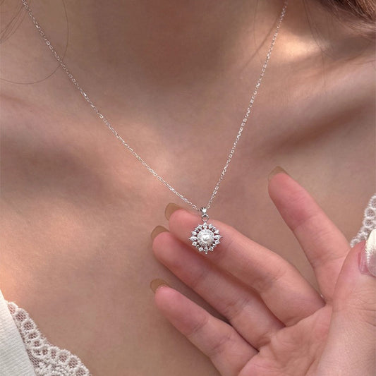 F廠【DQ1189N】復古設計感日系仿珍珠項鍊女S925純銀氣質輕奢鋯石百搭鎖骨鏈 25.08-2