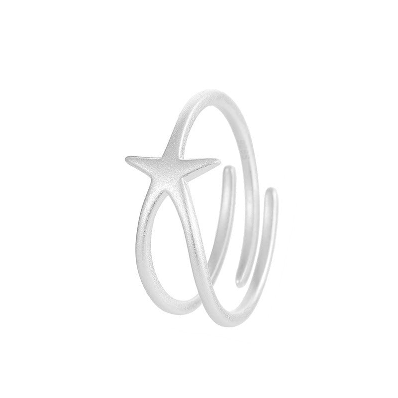 F廠【XDQ8166R】S925純銀韓國ins海星戒指女小眾設計冷淡風星形啞光食指戒潮
25.11-2