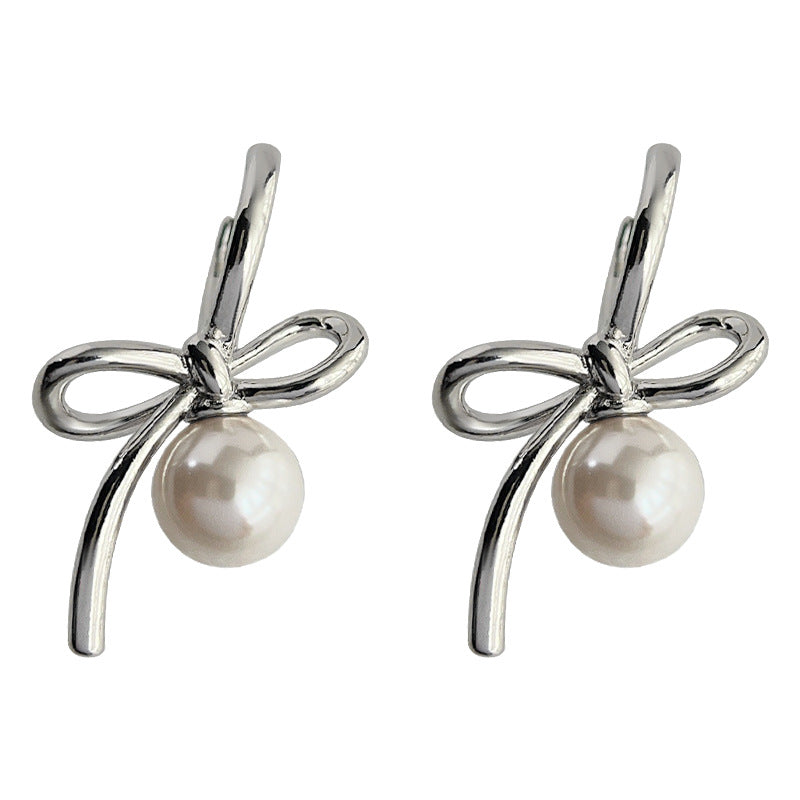 C廠【4106】施家珍珠品質蝴蝶結耳飾女個性小眾設計師款2024年新款耳環 24.05-5