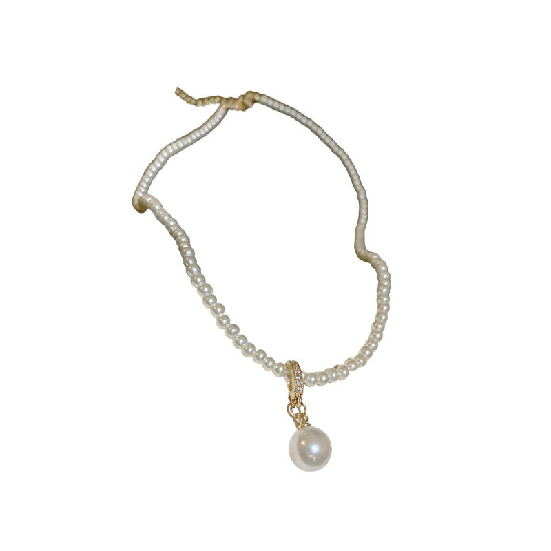 A廠【HN5482】簡約幾何珍珠吊墜項鍊高級感時尚氣質鎖骨鏈百搭設計感新款飾女 24.03-3