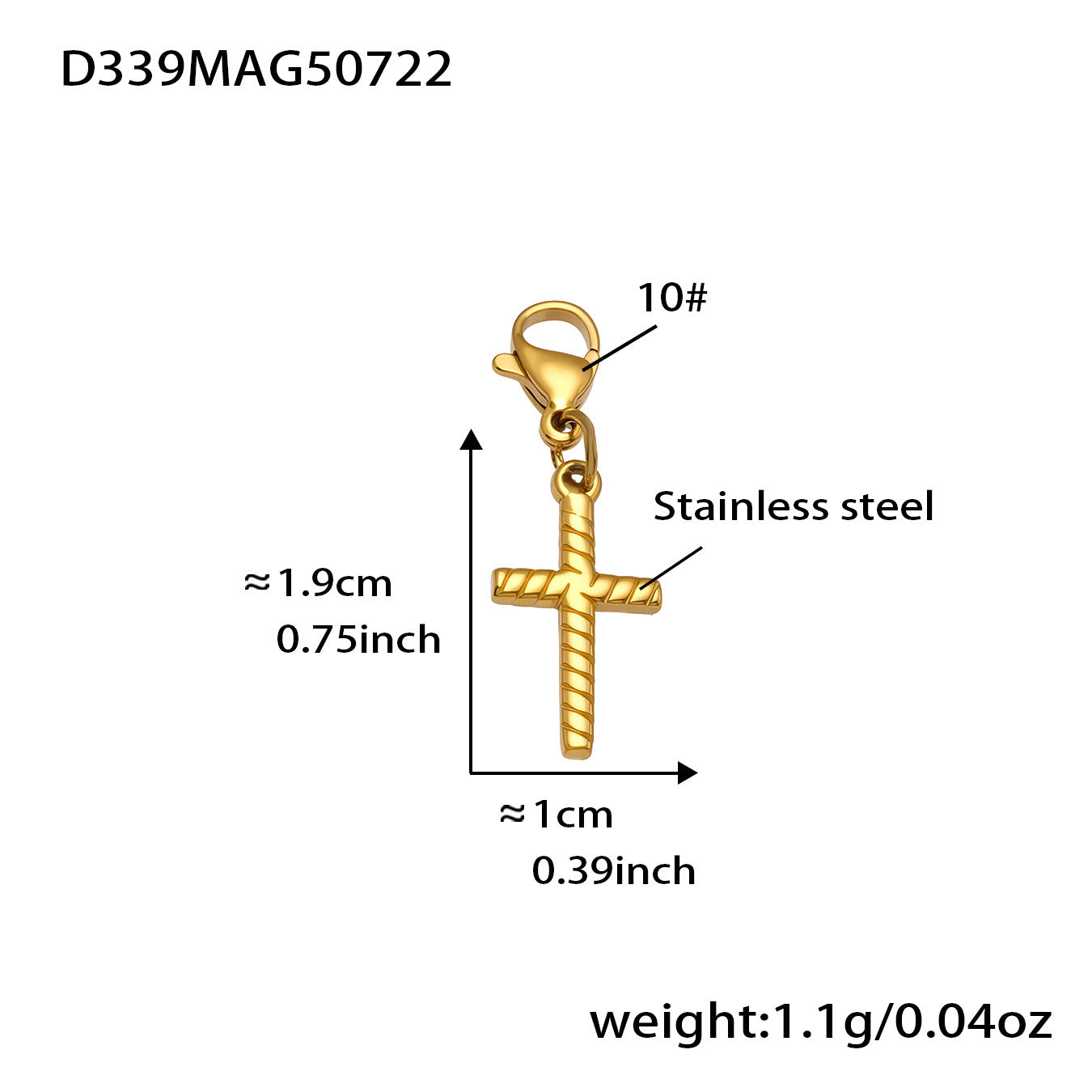 B廠【P1242】超閃5A鋯石皇冠愛心十字架花朵多配件項鍊不鏽鋼18k鍍真金 25.08-1