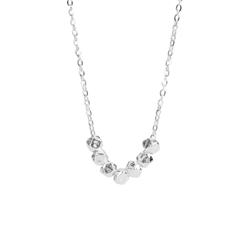 F廠【DQ1775N】S925純銀輕奢小眾碎銀子項鍊女韓國簡約小銀豆高級感鎖骨鏈潮 25.03-1