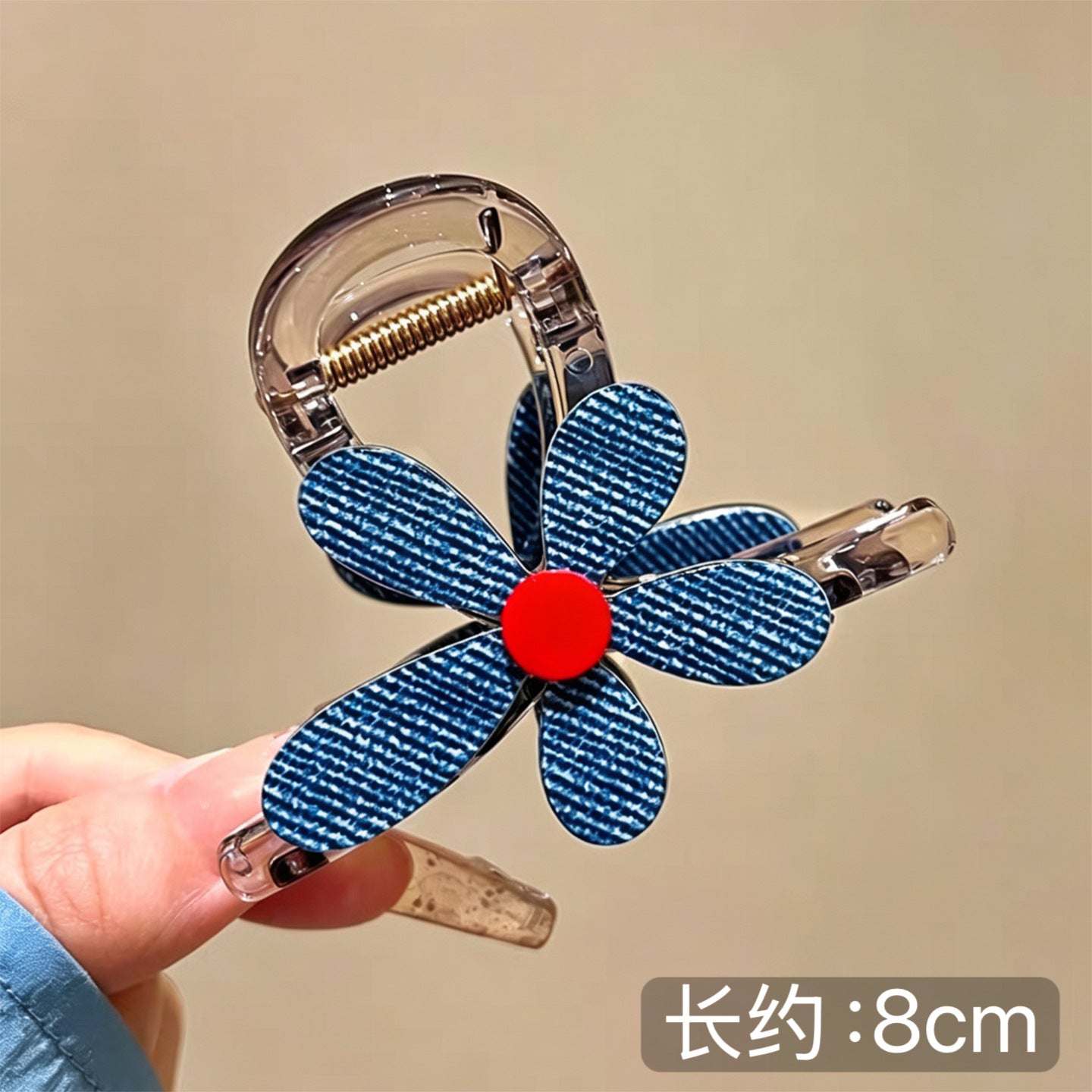 C廠【X462】清新藍色花朵抓夾女高馬尾鯊魚夾2026新款高級感漂亮髮夾獨特髮飾
26.06-3