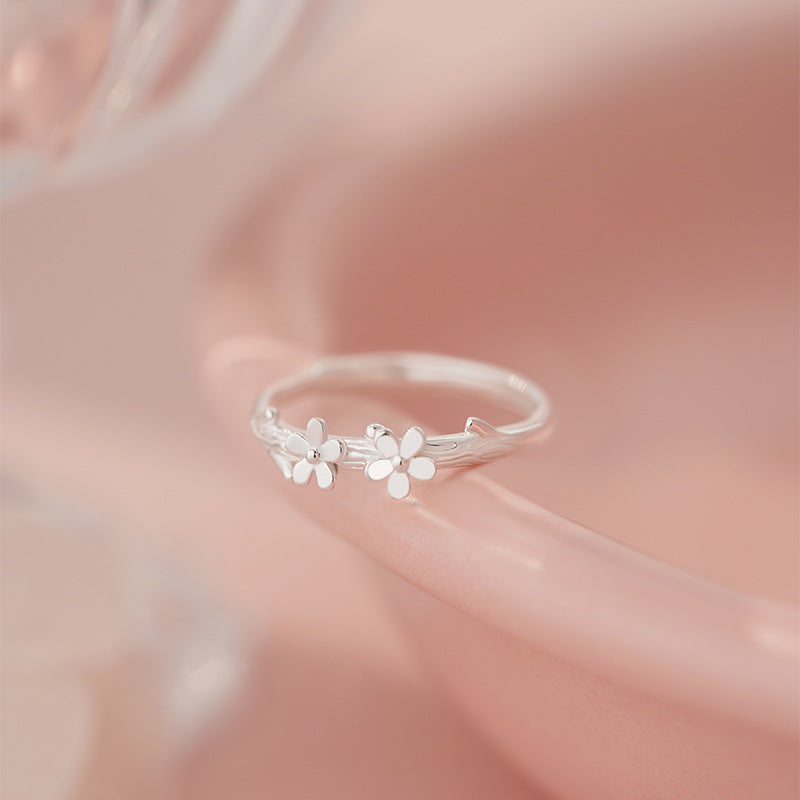 E廠【YC5191R】S999足銀碎花戒指清新韓風氣質簡約森系甜美文藝小眾手飾 25.06-4