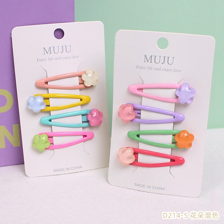 D廠【D214】兒童小糖豆髮夾精美4張卡裝少女髮卡BB夾甜美滴油冰透瀏海夾髮飾 24.08-2「D廠-單筆結帳需滿,NT$600出貨(不含運費)」