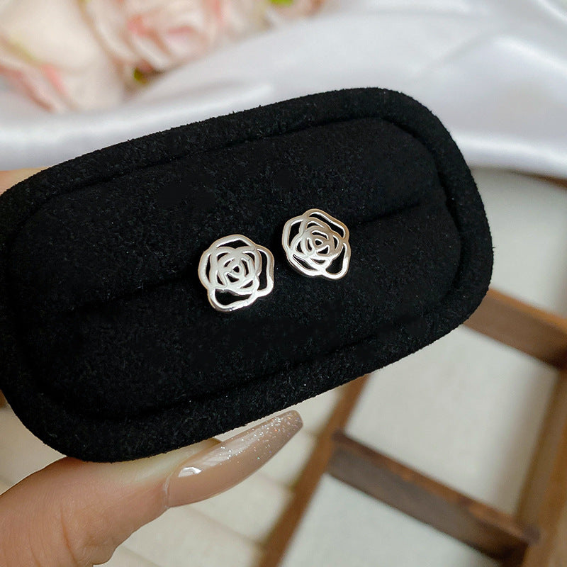 A廠【HE25328】18k真金電鍍925銀針花朵耳環小巧精緻氣質耳環輕奢高級感氣質耳飾女 25.03-3