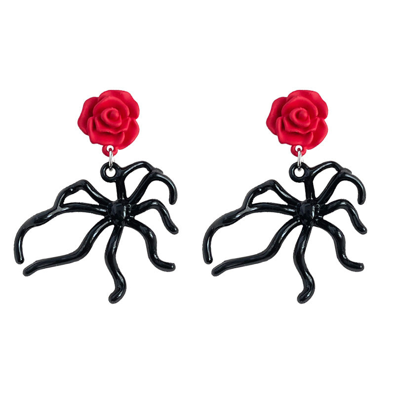 C廠【3683】設計師款藝術氣息ins潮個性滴油黑紅色幾何創意耳飾 24.03-2