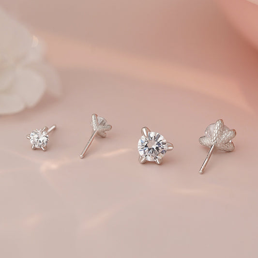 E廠【YC6922E】S925純銀龍爪鑽耳環獨特個性藝術簡約幾何設計耳飾 25.06-2