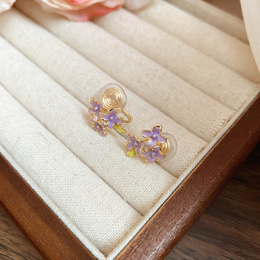 A廠【HE26620】925銀針滴油花朵耳環甜美溫柔時尚百搭耳環小清新氣質耳環小眾高級感 25.06-1