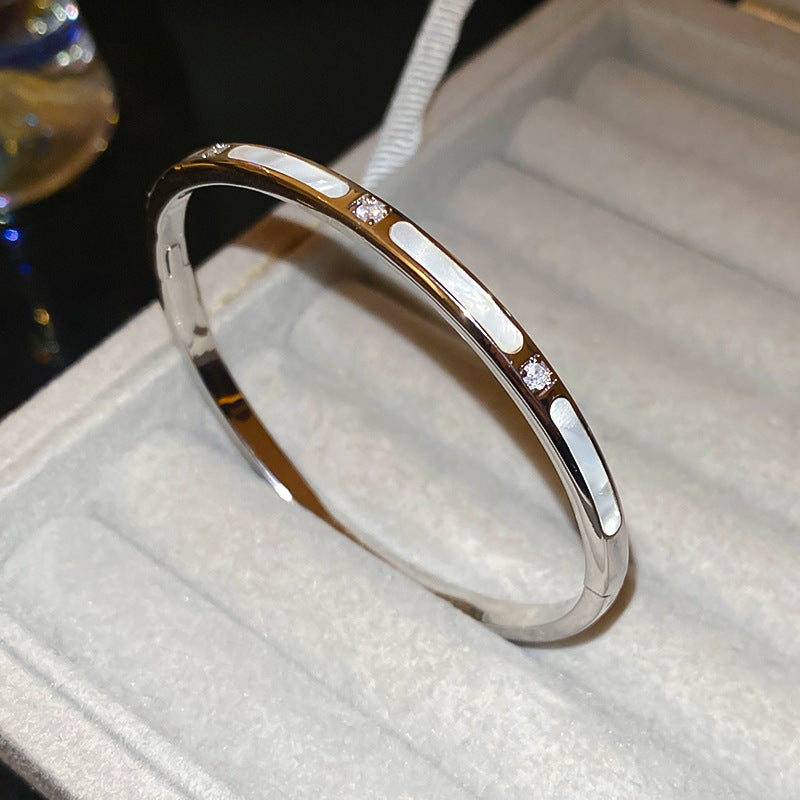 A廠【HB3345】歐美跨境鋯石方形手鐲冷淡風個性手環時尚簡約百搭高級感手飾 24.12-3