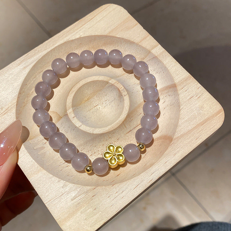 A廠【HB3516】新中式復古蓮花手鍊小眾簡約時尚串珠手串輕奢高級感氣質手飾 25.03-1