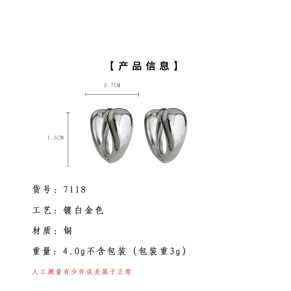 A廠【7118】時尚高級感光面幾何圓形耳圈通勤百搭個性冷淡風新款耳環耳環
25.12-1