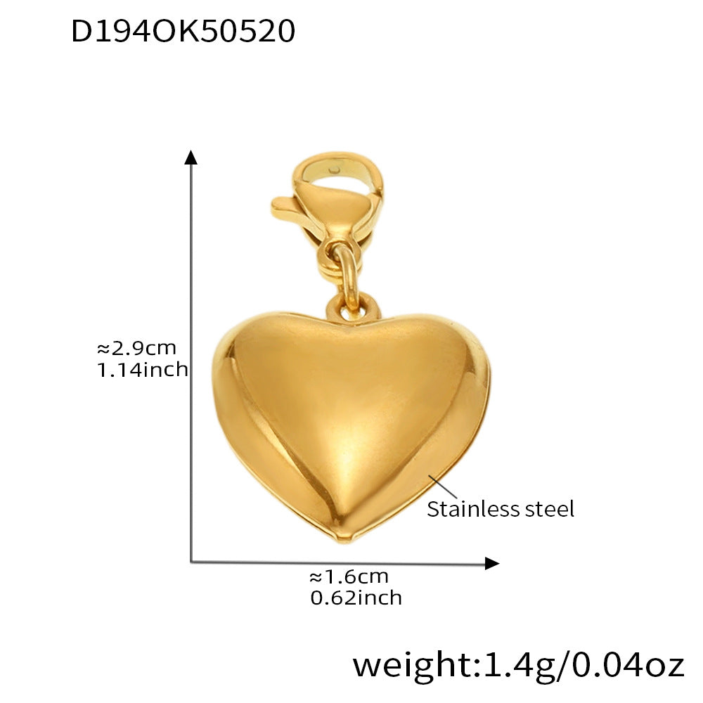 B廠【E620】INS輕奢風不鏽鋼愛心DIY多配件吊墜手鍊女鍍18k真金不掉色 25.05-5