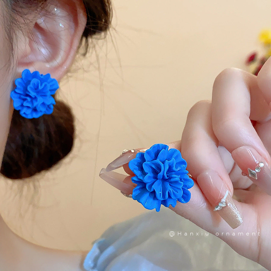 A廠【HE26323】許我耀眼趙思露同款925銀針樹脂花朵耳環小清新耳環小眾設計感耳飾女
 25.10-3