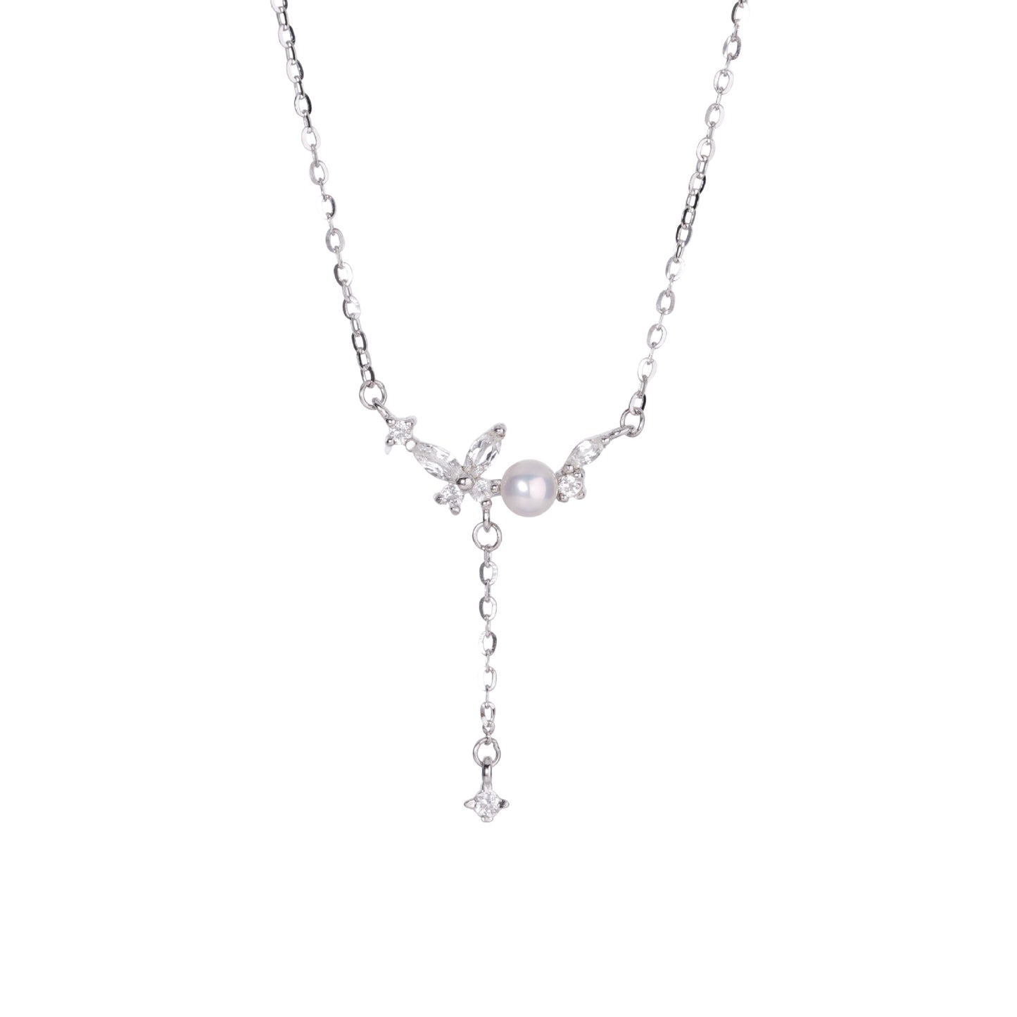 E廠【XDQ0675N】S999純銀韓版時尚天然淡水珍珠蝴蝶項鍊女精緻流蘇鎖骨鍊ins
26.03-1