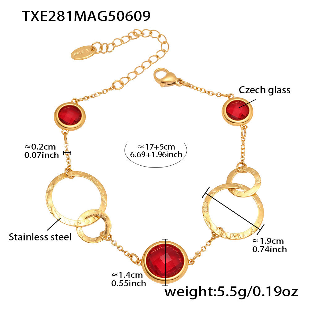 B廠【TXE281】超閃透亮捷克玻璃圓環手鍊精緻高級商品珠寶飾品 25.06-3