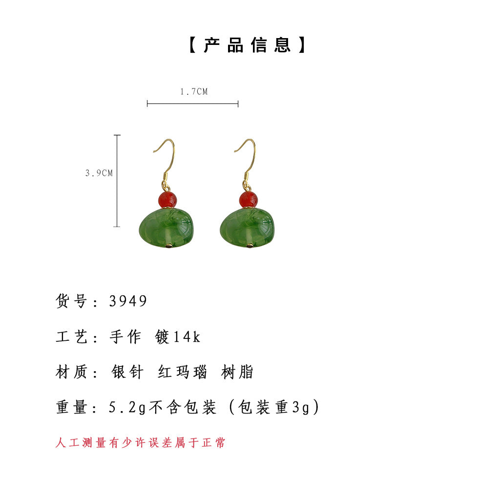 C廠【3949】森系潮仙~暈染色綠野仙蹤! 手工設計感樹脂耳飾 24.05-1