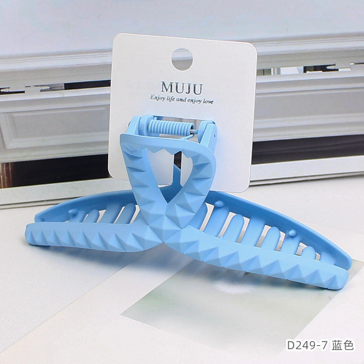 D廠【D249】氣質小香風飄帶抓夾大號發量多鯊魚夾卡裝高級感切面菱格紋髮夾 24.07-2「D廠-單筆結帳需滿,NT$600出貨(不含運費)」