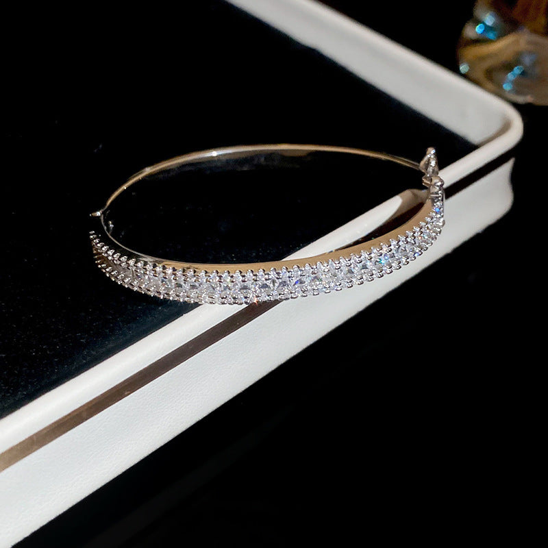 A廠【HB3531】鋯石長方形卡扣手鐲女個性簡約冷淡風氣質手鐲小眾高級感手飾 25.03-1