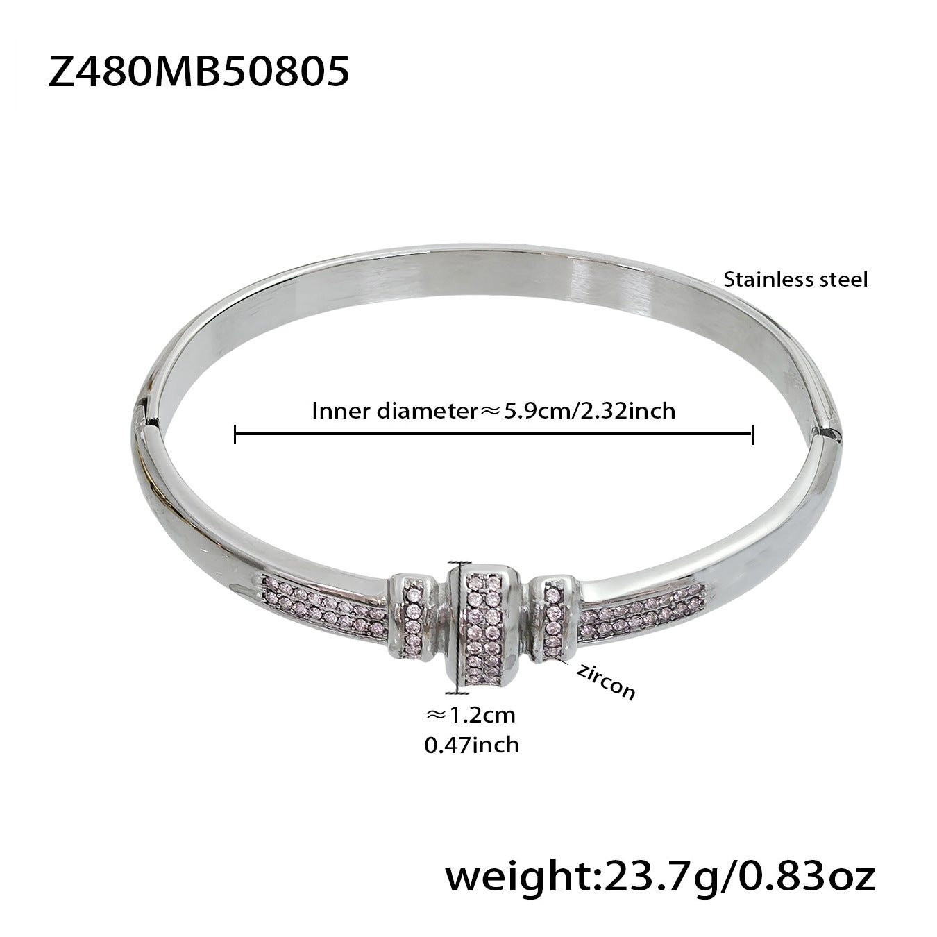B廠【Z480】歐美新款飾品不鏽鋼竹節滿鋯石卡扣手鐲幾何交叉手鐲不掉色 25.08-3
