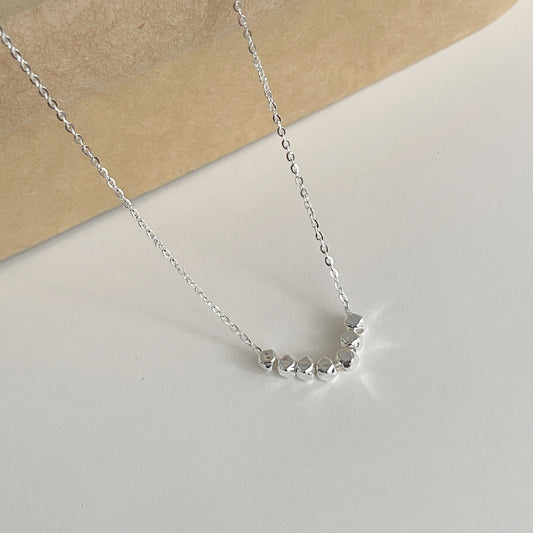F廠【DQ1775N】S925純銀輕奢小眾碎銀子項鍊女韓國簡約小銀豆高級感鎖骨鏈潮 25.03-1