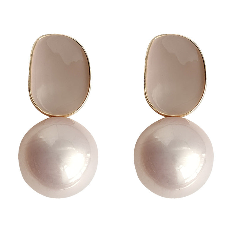 C廠【3132】高級感誇張大珍珠氣質優雅唯美時尚通勤銀針鍍14K耳飾耳環女 24.04-2