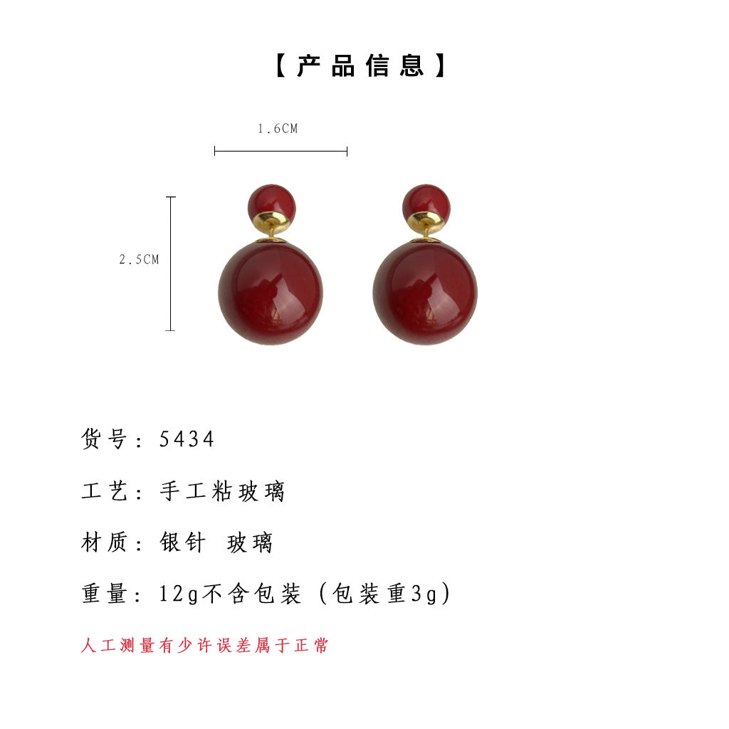 C廠【5434】高品!施家玻璃珍珠一款兩戴安可拉紅氣質時尚高級感耳飾耳環 25.01-2