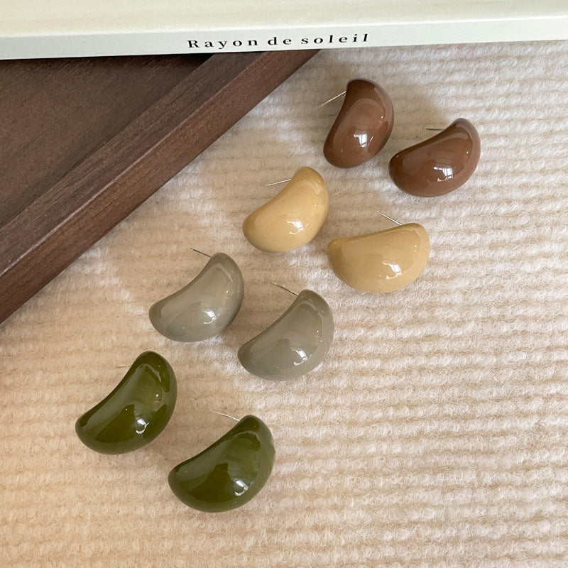 A廠【HE28426】925銀針樹脂幾何C形豆豆耳環簡約時尚通勤百搭耳環小眾高級感耳飾女
25.09-1
