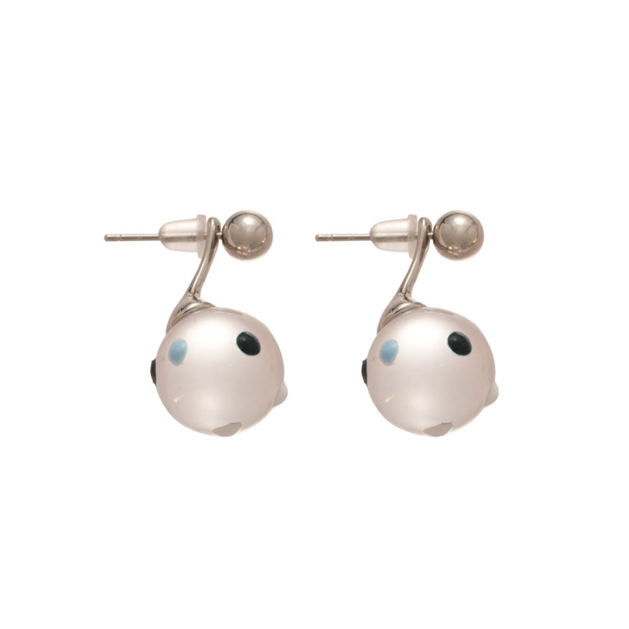 A廠【WE4121】925銀針水晶幾何圓形吊墜耳環時尚簡約百搭氣質耳環輕奢高級感耳飾女
 25.10-3