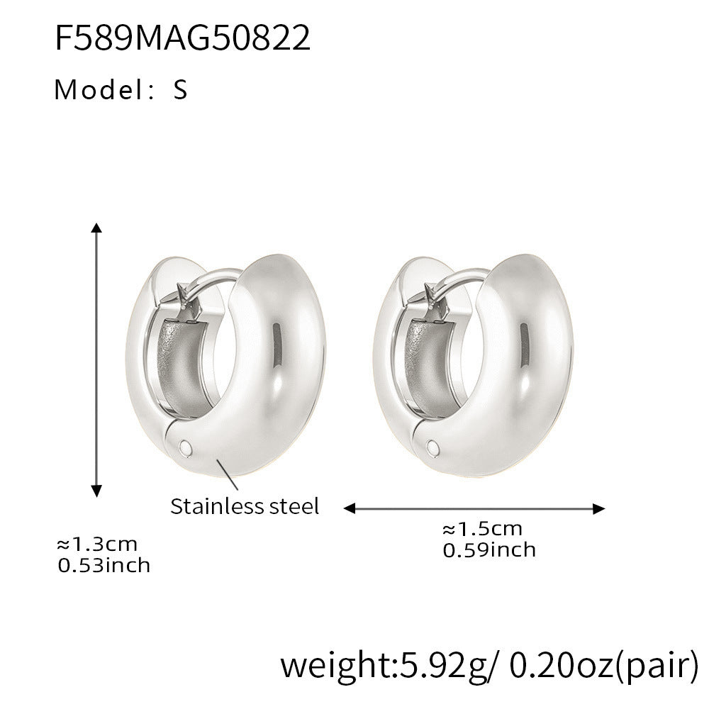 B廠【F589】歐美不鏽鋼精緻小巧時尚耳環簡約通勤百搭ins風耳飾鍍18k金 25.08-5